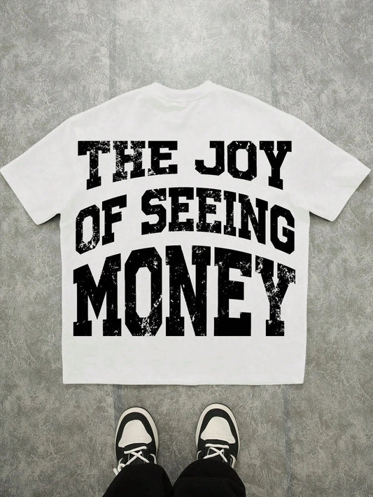 The new men's T-shirt for the summer of 2025 features a casual fashionable soft and breathable 3D letter pattern print Majesty Me