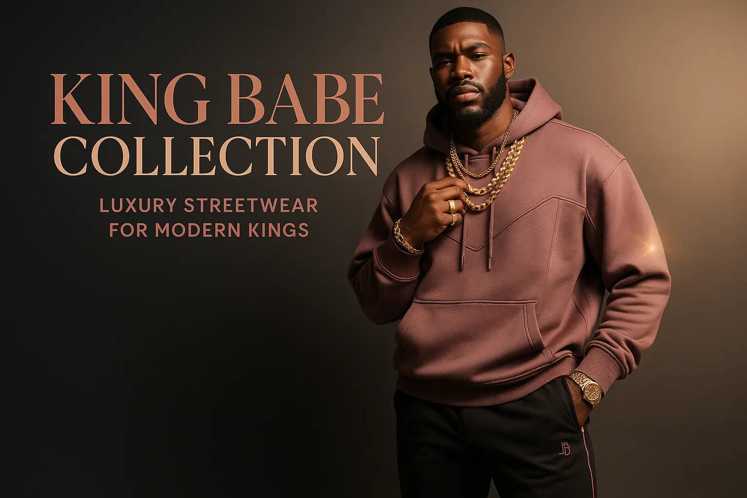 Modern men’s streetwear featuring clean neutral tones, oversized hoodies, and urban essentials from Majesty Me Streetwear.