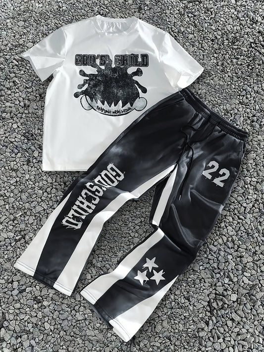 2025 Men's Simple, Personalized, Versatile Summer Short Sleeved Pants Set Majesty Me