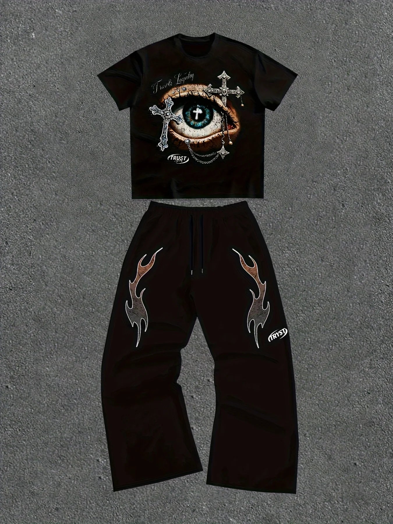 2025 Men's Simple, Personalized, Versatile Summer Short Sleeved Pants Set Majesty Me