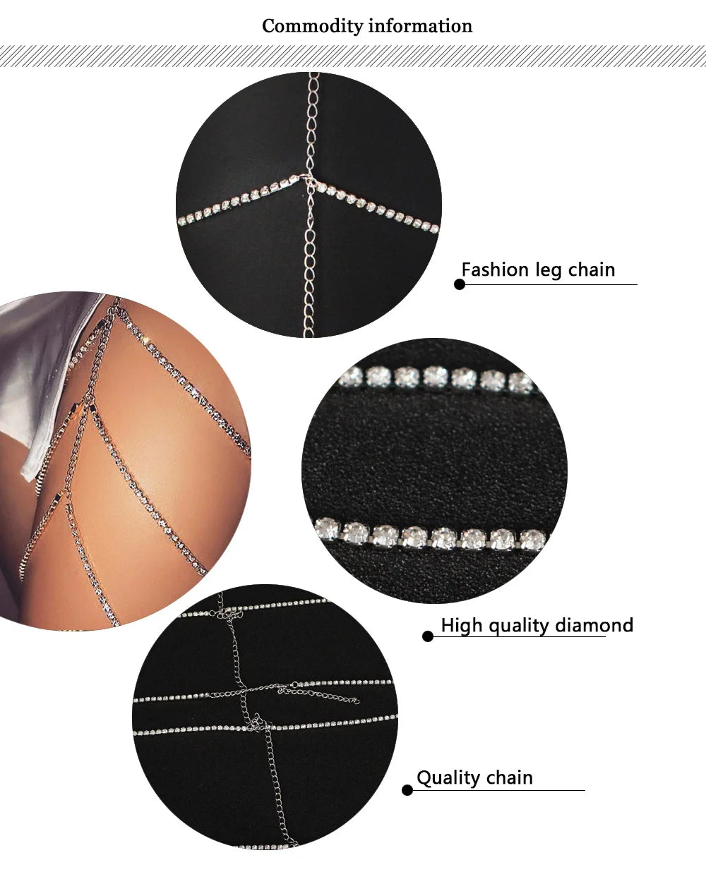 Beach 3 Layers Body Jewelry Summer Beach Sexy Multilayer Crystal Rhinestone Thigh Leg Body Chain Majesty Me