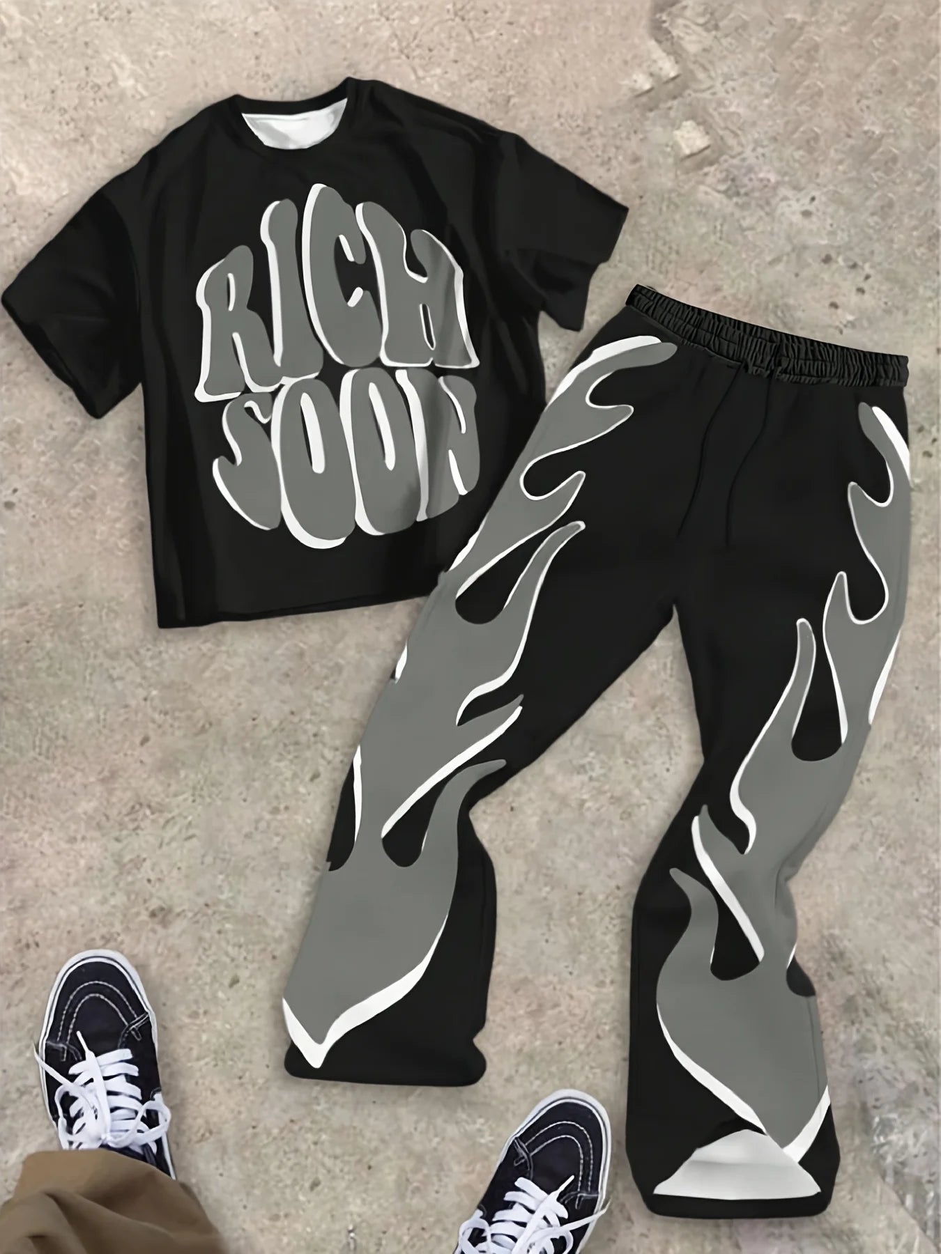 2025 Men's Simple, Personalized, Versatile Summer Short Sleeved Pants Set Majesty Me