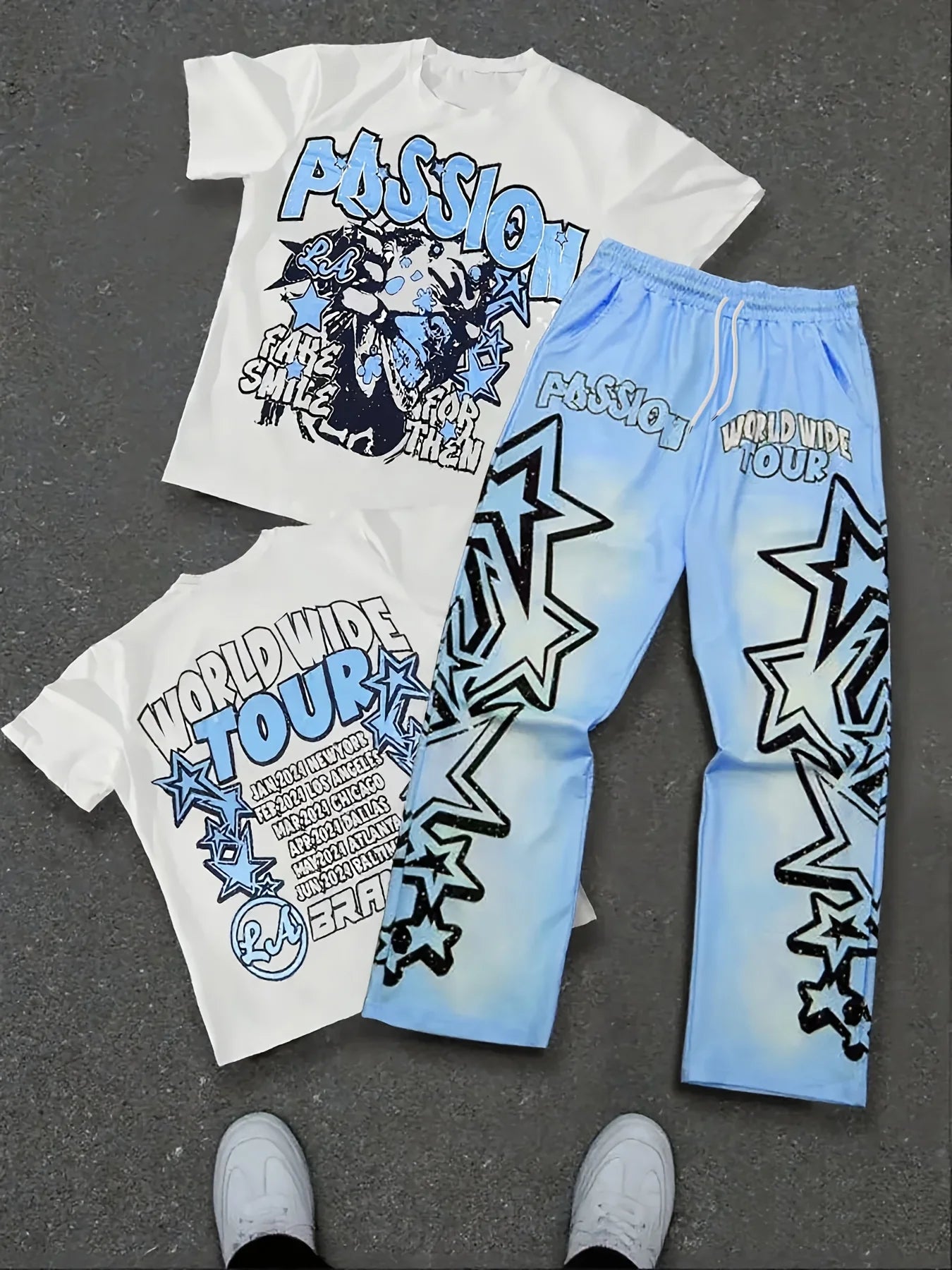 2025 Men's Simple, Personalized, Versatile Summer Short Sleeved Pants Set Majesty Me