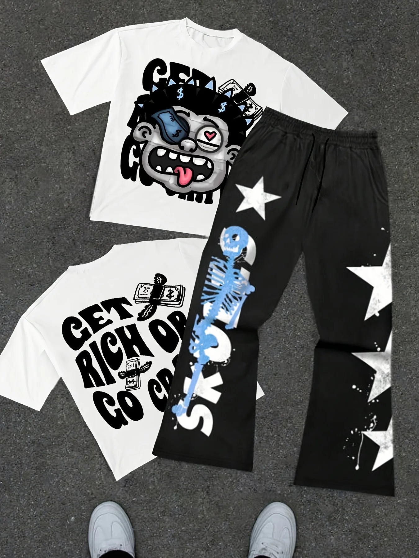 2025 Men's Simple, Personalized, Versatile Summer Short Sleeved Pants Set Majesty Me