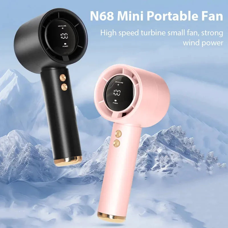 Handheld Fan Portable Turbo Fan Air Cooler 100-Speed Adjustment High-Speed Fans  Mini Hand fan for Home Travel Outdoor Camping Majesty Me