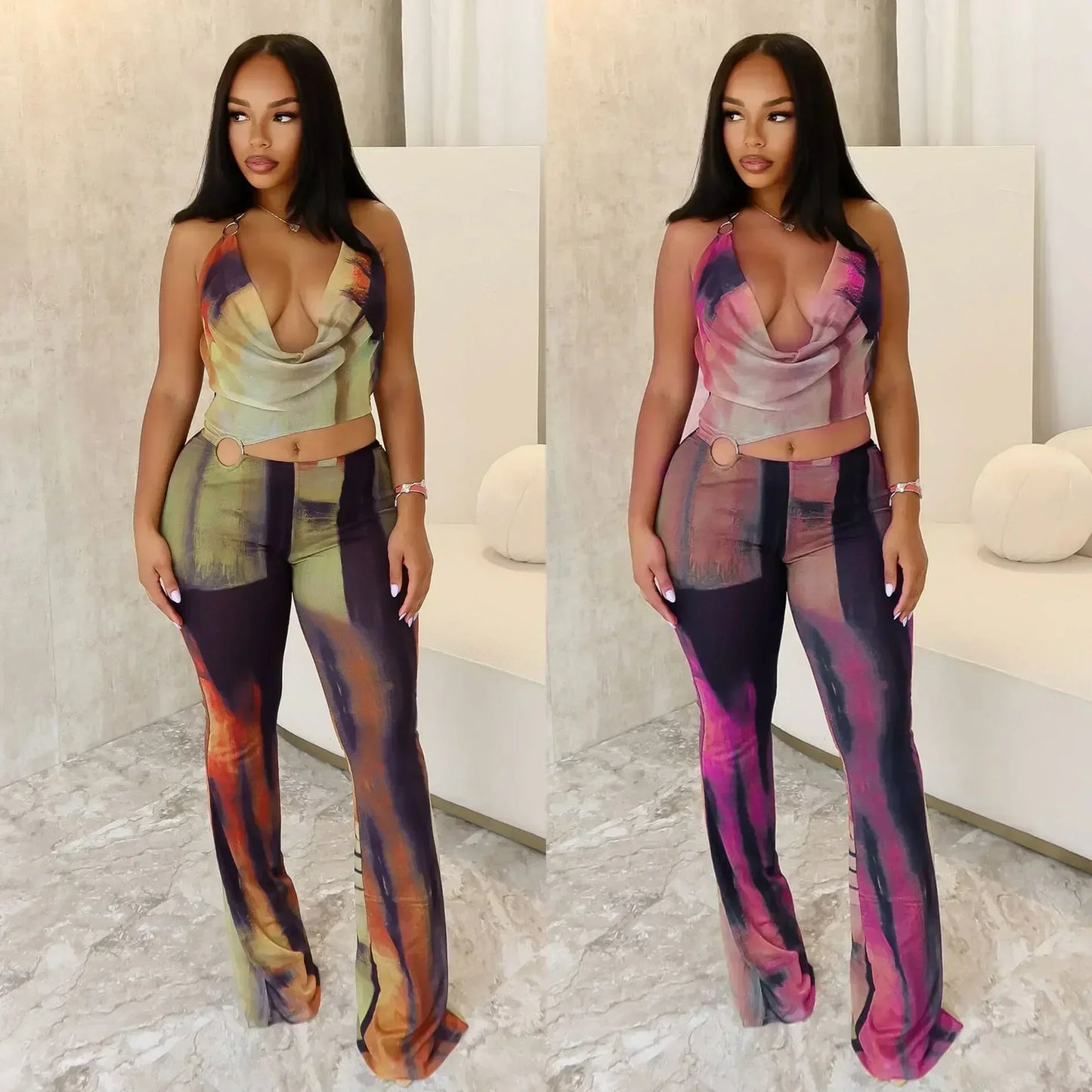 European and American Fashion Fashion Design Pure Desire Women Sexy Mesh Print Jumpsuit Majesty Me