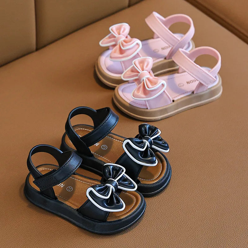 New Fashionable Girls Sandals Summer Bow Princess Sandals 3-14 Years Old Students Children Outside Wearing Versatile Sandals Majesty Me