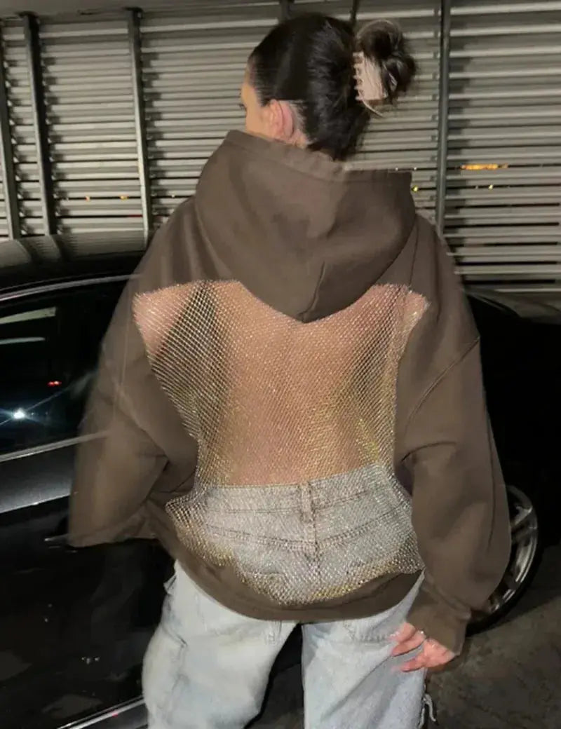 Untamed Energy’ Sheer Backless Hoodie Majesty Me Streetwear™