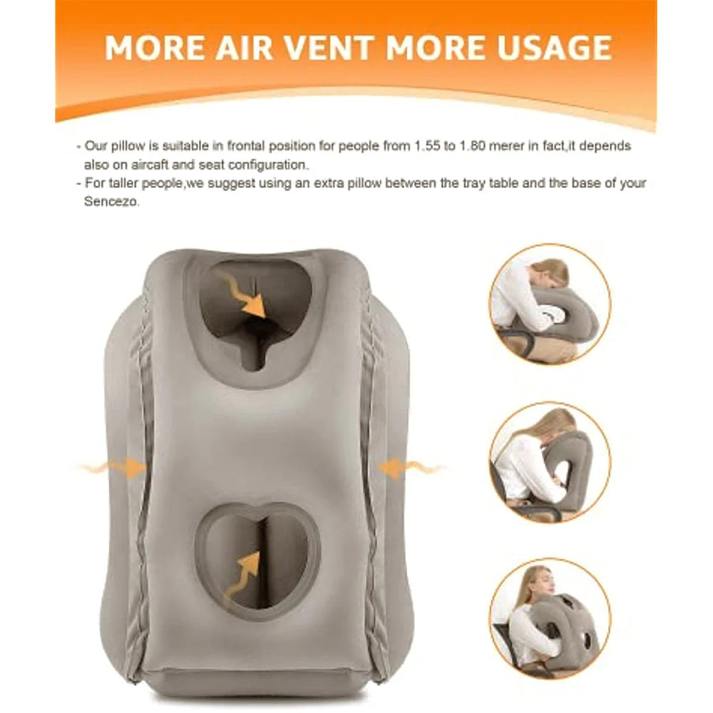 Inflatable Travel Pillow,Travel Accessories With Neck And Head Support, Travel Pillow For Long Haul Flights Cars Office Napping Majesty Me