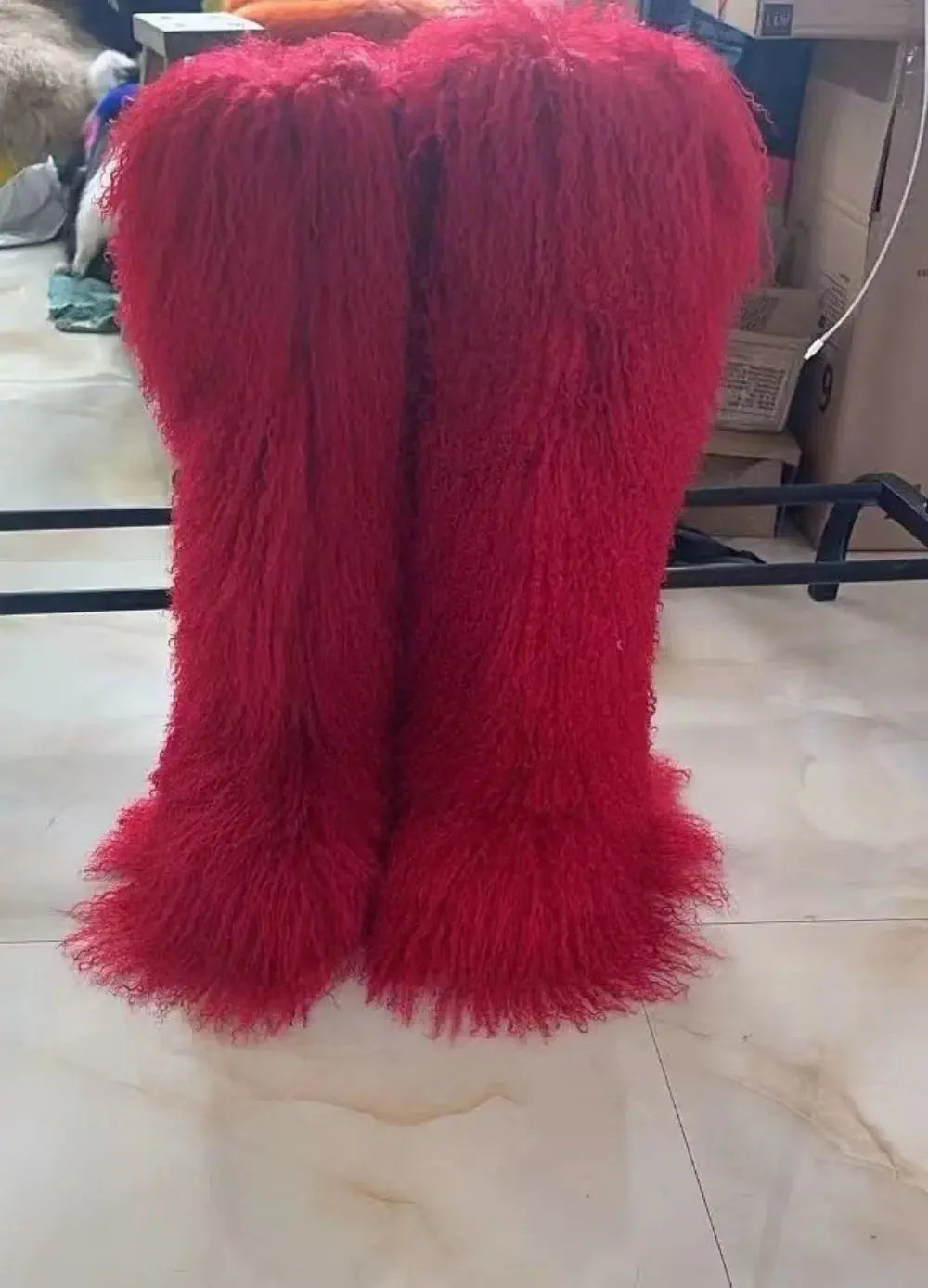 Majesty Me “Empress Frost” Thigh-High Fur Boots Majesty Me Streetwear™
