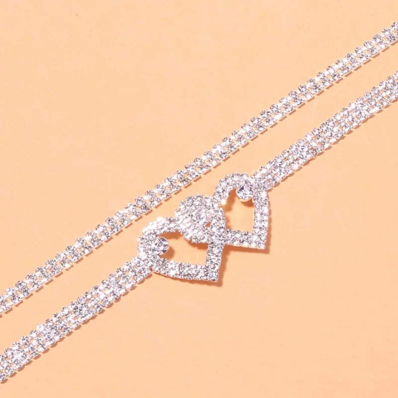 Beautiful Dazzling Cubic Zirconia Chain Anklet for Women Fashion Silver Color Ankle Bracelet Barefoot Sandals Foot Jewelry Majesty Me