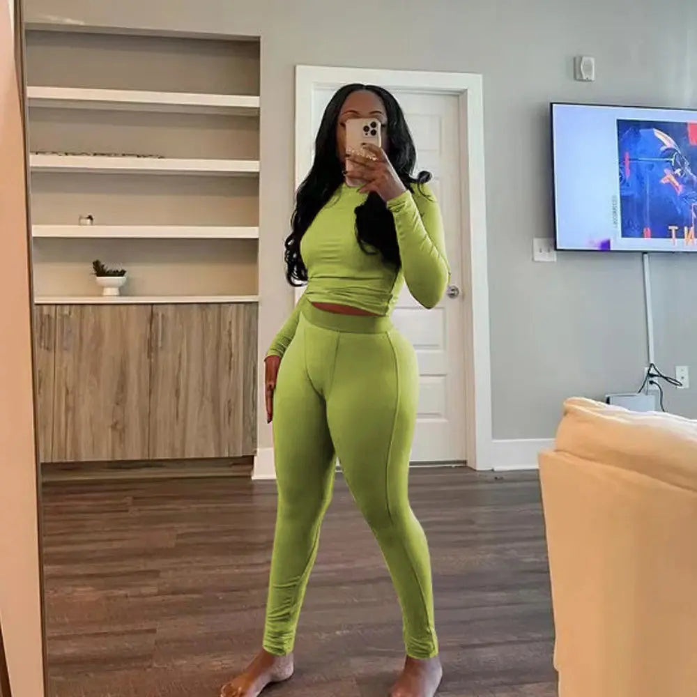 Majesty Me “Royal Comfort” Ribbed Lounge Set – Long Sleeve Crop Top & Matching Pants Majesty Me Streetwear™