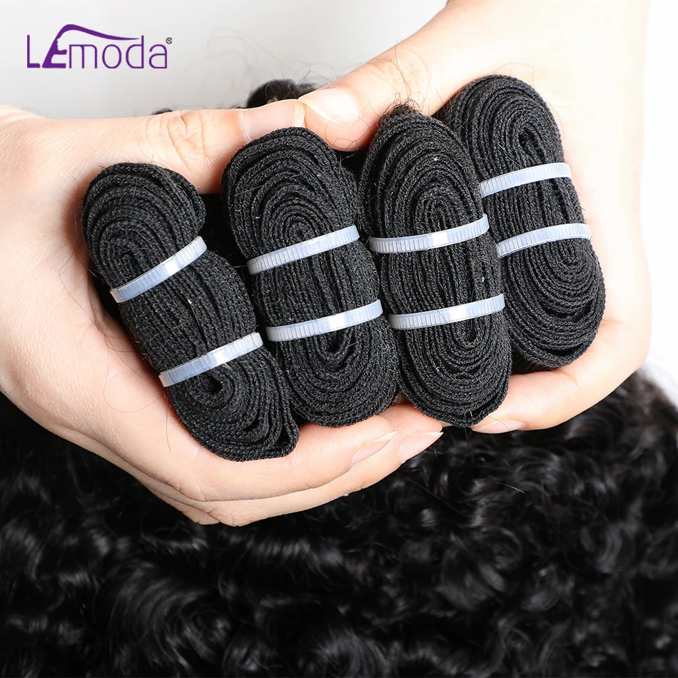 Lemoda Burmese Curly Bundles With Closure Human Hair 5x5 HD Transparent Lace Closure Virgin Human Hair Bundles 15A Extensions Majesty Me