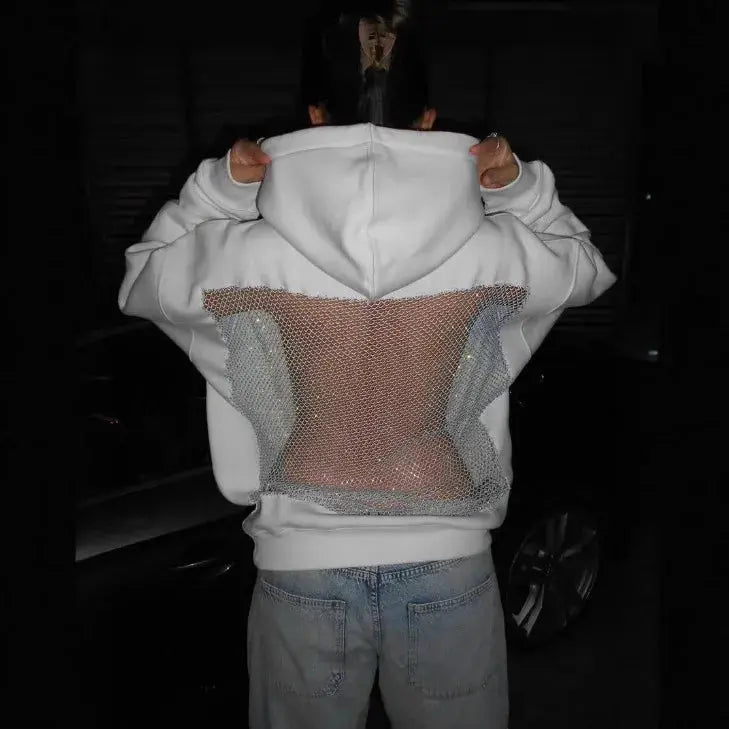 Untamed Energy’ Sheer Backless Hoodie Majesty Me Streetwear™