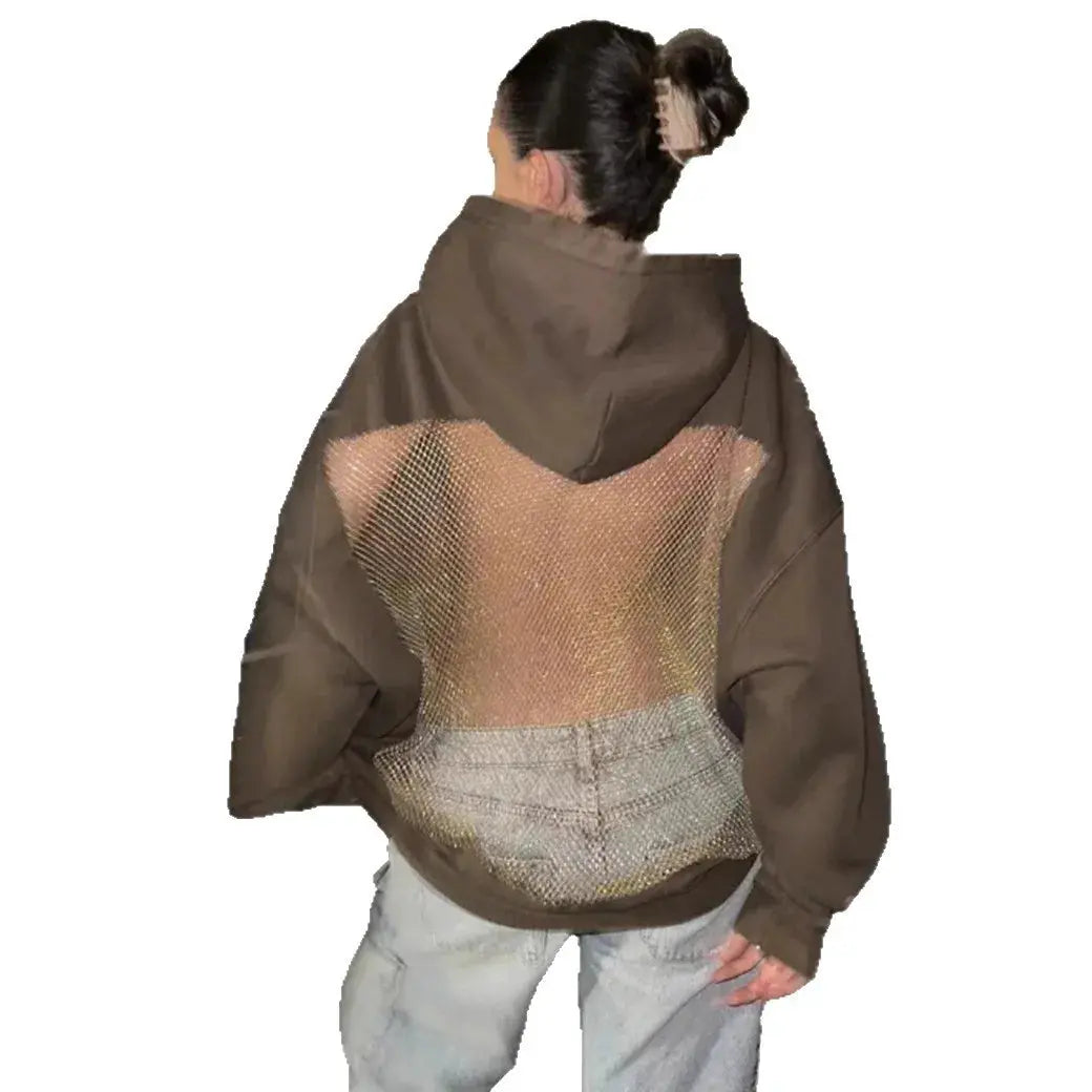 Untamed Energy’ Sheer Backless Hoodie Majesty Me Streetwear™