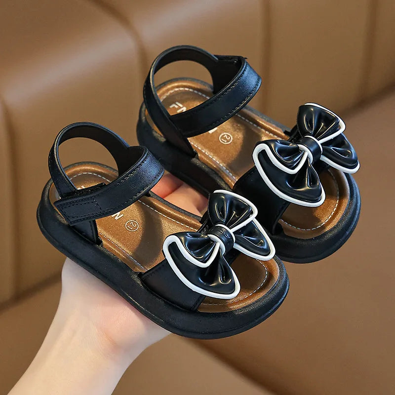 New Fashionable Girls Sandals Summer Bow Princess Sandals 3-14 Years Old Students Children Outside Wearing Versatile Sandals Majesty Me