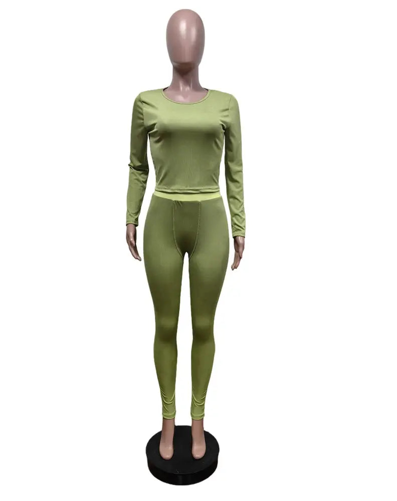 Majesty Me “Royal Comfort” Ribbed Lounge Set – Long Sleeve Crop Top & Matching Pants Majesty Me Streetwear™