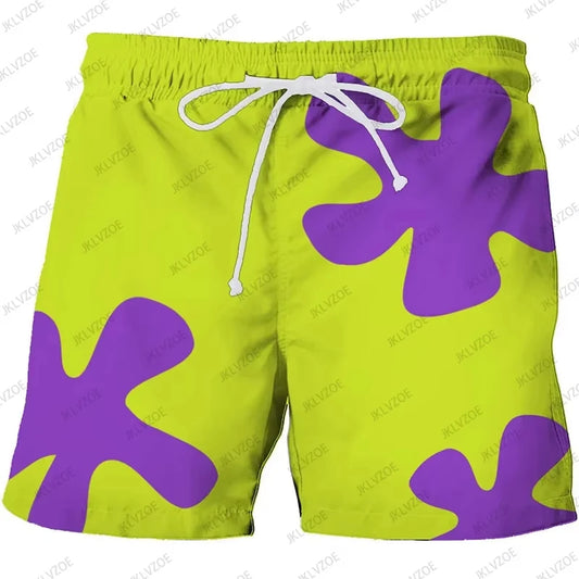 3D Anime Summer New Patrick Star Board Kids Shorts Trunks Quick Dry Swiming Shorts Hip Hop Men Casual Short Pants Beach Clothes Majesty Me