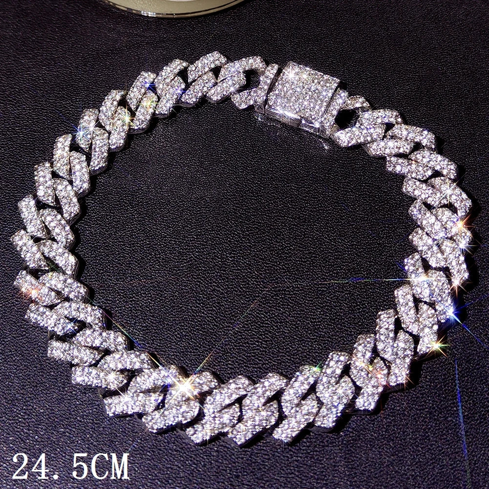 Flatfoosie Hip Hop Iced Out Chunky Cuban Chain Anklets For Women Luxury Rhinestone Link Ankle Bracelet Beach Barefoot Jewelry Majesty Me