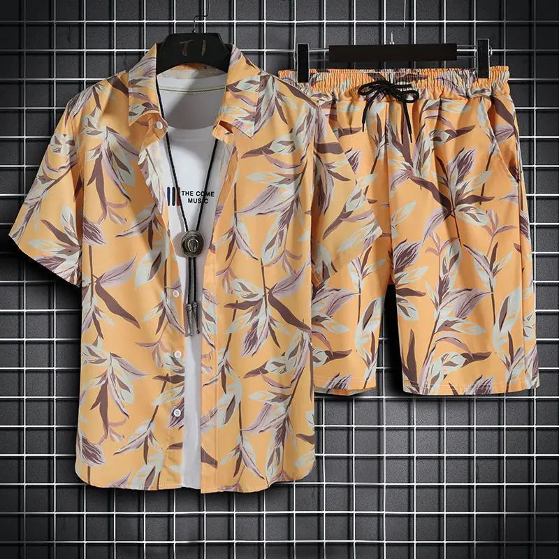 Beach Clothes For Men 2 Piece Set Quick Dry Hawaiian Shirt and Shorts Set Men Fashion Clothing Printing Casual Outfits Summer Majesty Me