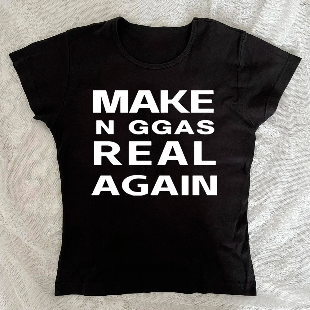 Gothic Hip Hop Sexy Women's Short Sleeve T-Shirt Harajuku Punk Letter Print Casual Crop Top Chic Y2K Retro Emo Girls Streetwear Majesty Me