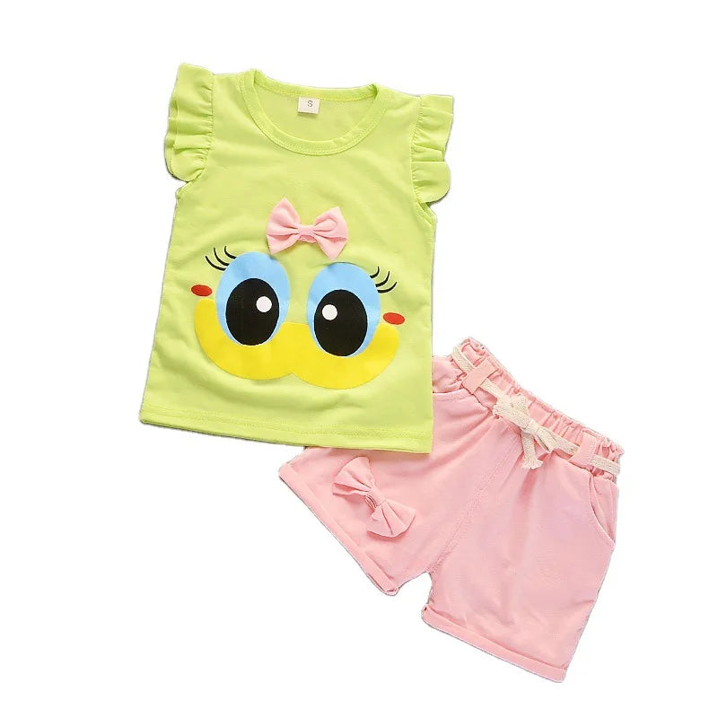 New Summer Fashion Baby Clothes Suit Children Girls Vest Shorts 2Pcs/Sets Toddler Clothing Infant Casual Costume Kids Tracksuits Majesty Me