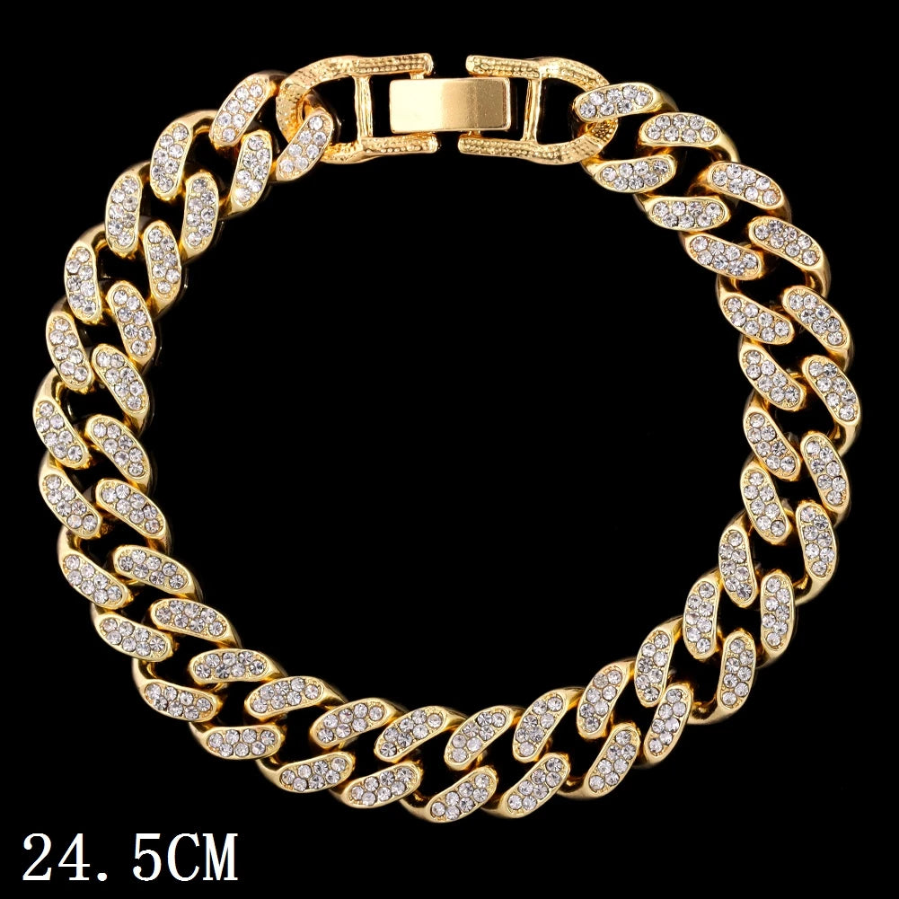 Flatfoosie Hip Hop Iced Out Chunky Cuban Chain Anklets For Women Luxury Rhinestone Link Ankle Bracelet Beach Barefoot Jewelry Majesty Me