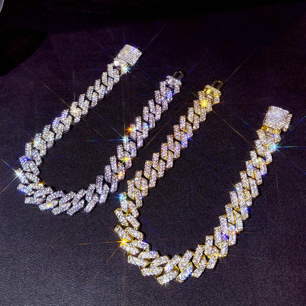 Flatfoosie Hip Hop Iced Out Chunky Cuban Chain Anklets For Women Luxury Rhinestone Link Ankle Bracelet Beach Barefoot Jewelry Majesty Me