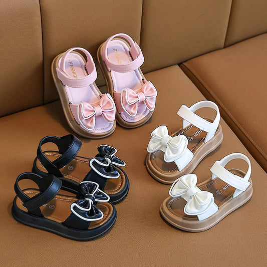 New Fashionable Girls Sandals Summer Bow Princess Sandals 3-14 Years Old Students Children Outside Wearing Versatile Sandals Majesty Me