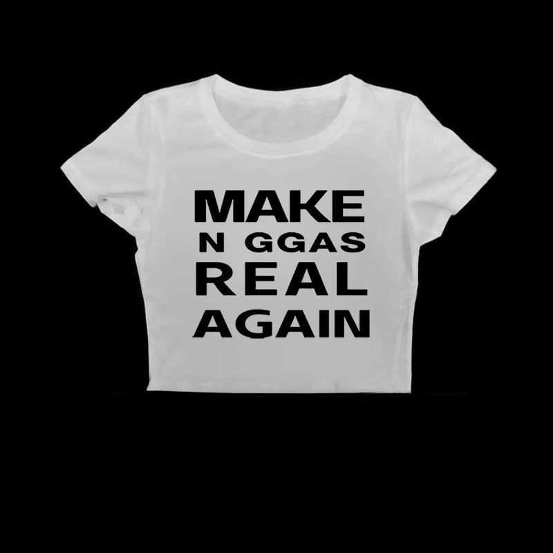 Gothic Hip Hop Sexy Women's Short Sleeve T-Shirt Harajuku Punk Letter Print Casual Crop Top Chic Y2K Retro Emo Girls Streetwear Majesty Me