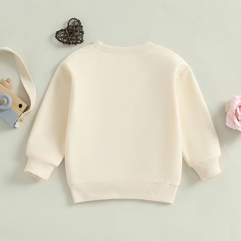 2024-10-16 Lioraitiin Toddler Baby Boys Valentine's Day Sweatshirts Long Sleeve Crew Neck Letter Embroidery Pullovers Spring Top Majesty Me