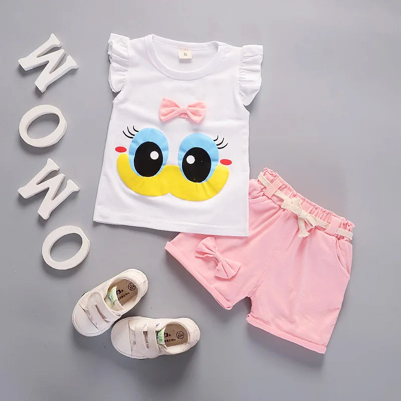 New Summer Fashion Baby Clothes Suit Children Girls Vest Shorts 2Pcs/Sets Toddler Clothing Infant Casual Costume Kids Tracksuits Majesty Me