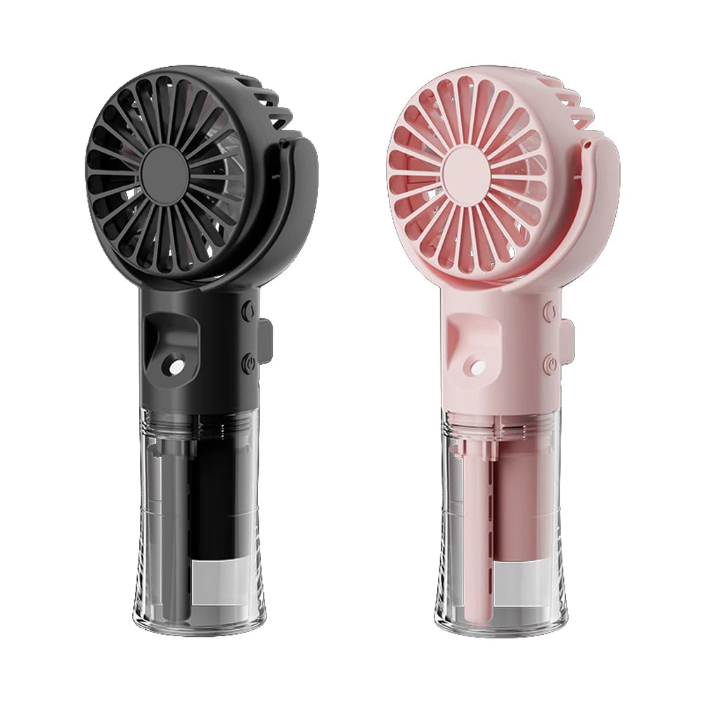 Portable Water Mist Fan Mini Handheld Fan USB Charging 4 Speeds Hanging Neck Spray Fans Portable Personal Hand Held Small Fan Majesty Me