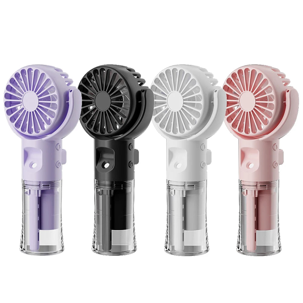 Portable Water Mist Fan Mini Handheld Fan USB Charging 4 Speeds Hanging Neck Spray Fans Portable Personal Hand Held Small Fan Majesty Me