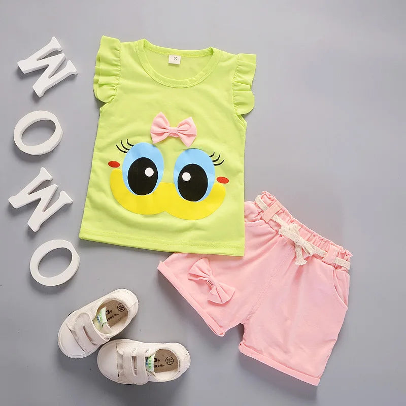 New Summer Fashion Baby Clothes Suit Children Girls Vest Shorts 2Pcs/Sets Toddler Clothing Infant Casual Costume Kids Tracksuits Majesty Me