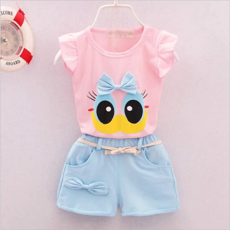 New Summer Fashion Baby Clothes Suit Children Girls Vest Shorts 2Pcs/Sets Toddler Clothing Infant Casual Costume Kids Tracksuits Majesty Me
