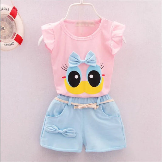 New Summer Fashion Baby Clothes Suit Children Girls Vest Shorts 2Pcs/Sets Toddler Clothing Infant Casual Costume Kids Tracksuits Majesty Me
