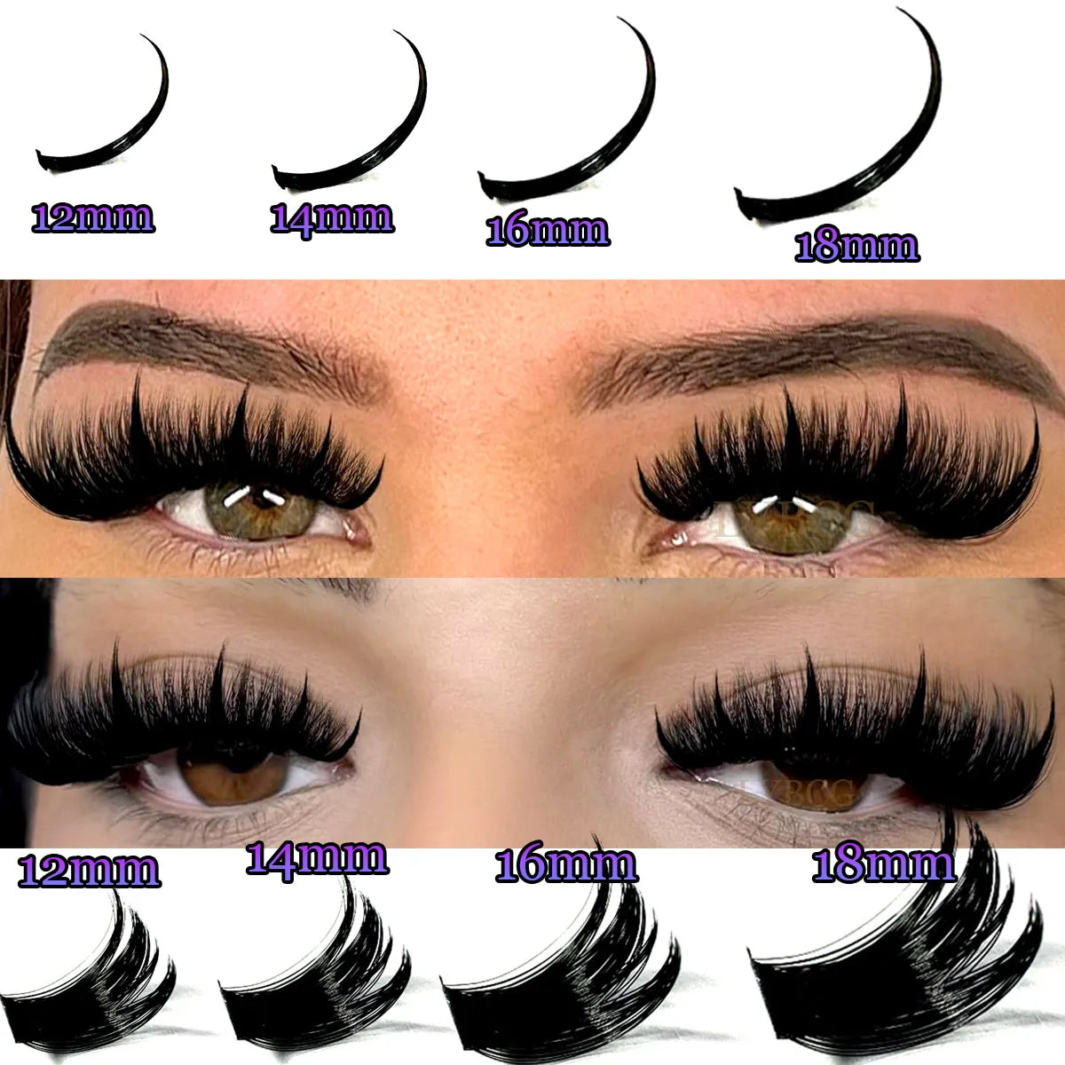 Lash Clusters 100D Lash Spikes Eyelash Clusters Volume Individual Lashes DIY Spiky Lash Extension Mega Cluster Eyelash Extension Majesty Me