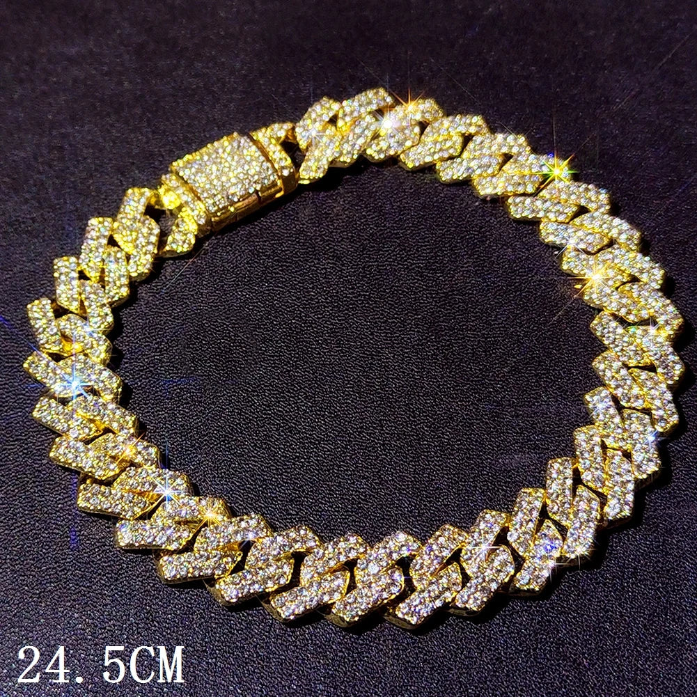 Flatfoosie Hip Hop Iced Out Chunky Cuban Chain Anklets For Women Luxury Rhinestone Link Ankle Bracelet Beach Barefoot Jewelry Majesty Me
