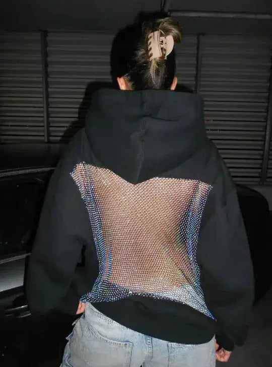 Untamed Energy’ Sheer Backless Hoodie Majesty Me Streetwear™
