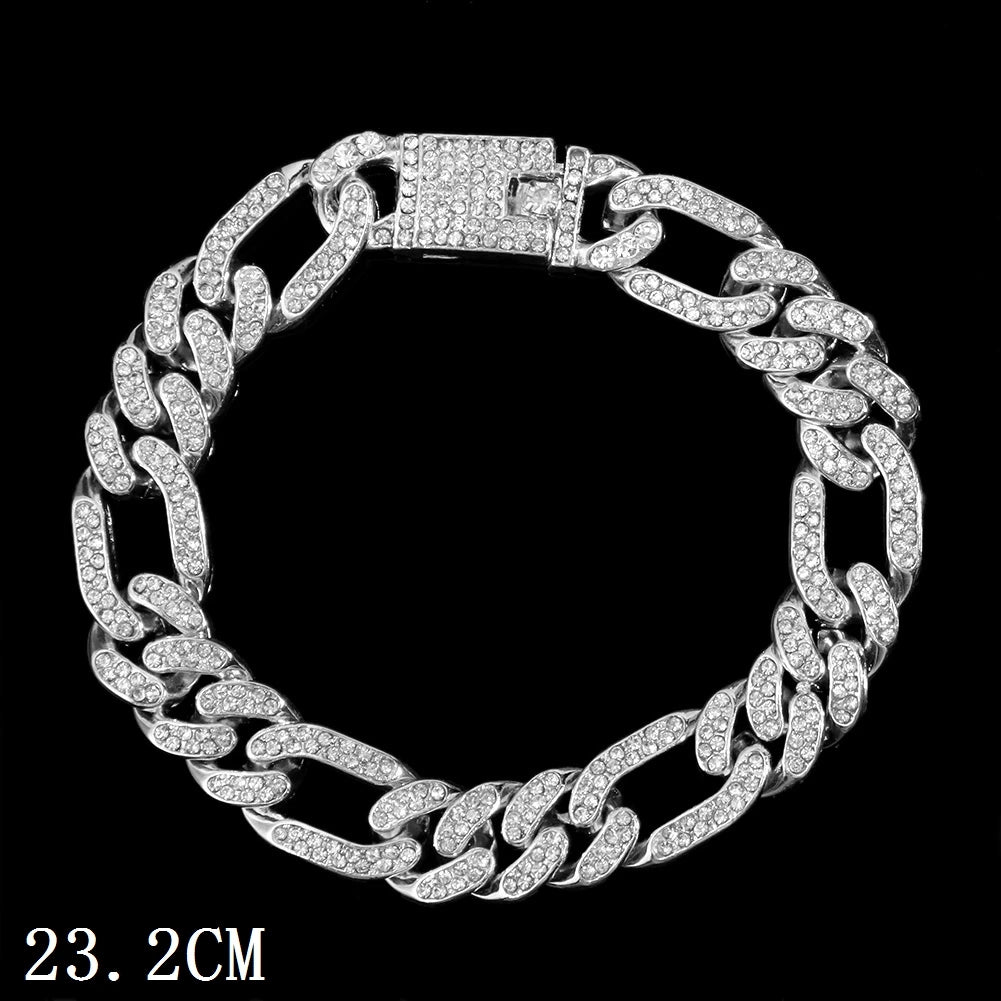 Flatfoosie Hip Hop Iced Out Chunky Cuban Chain Anklets For Women Luxury Rhinestone Link Ankle Bracelet Beach Barefoot Jewelry Majesty Me