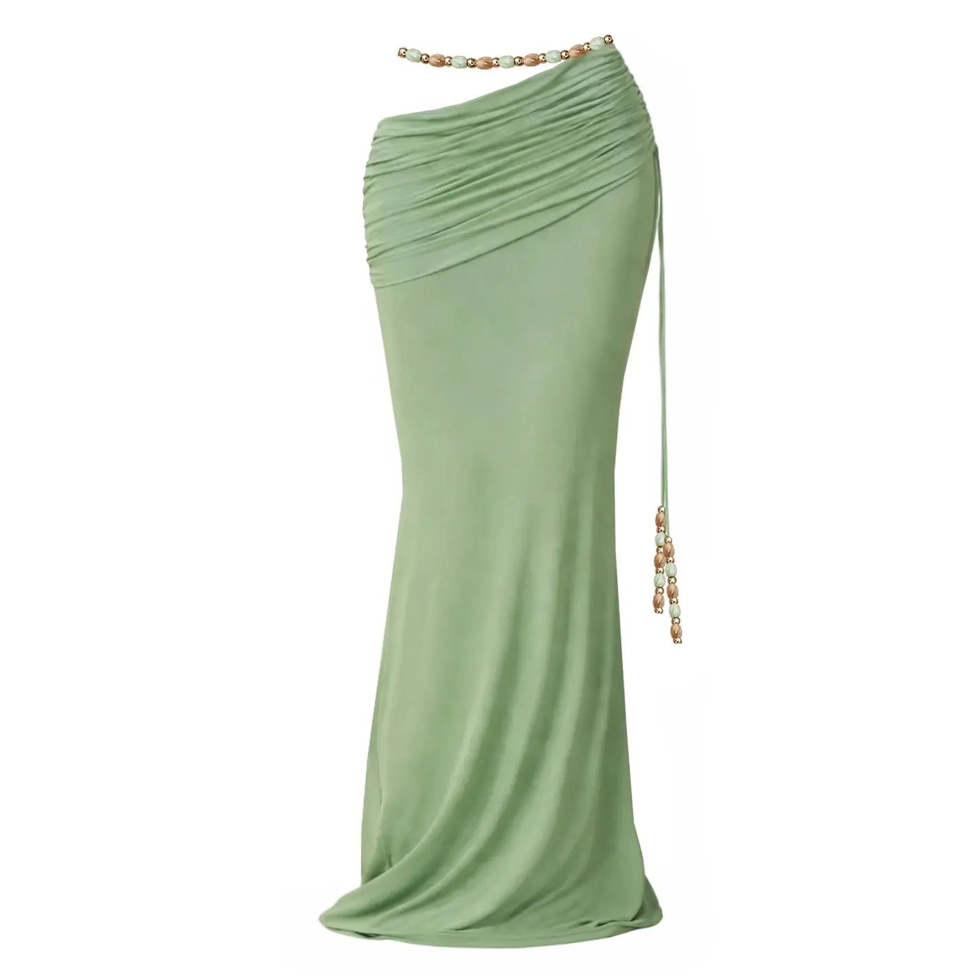 Green Beaded 3-Piece Bikini Set with Mesh Cover Up Skirt | Majesty Me Majesty Me