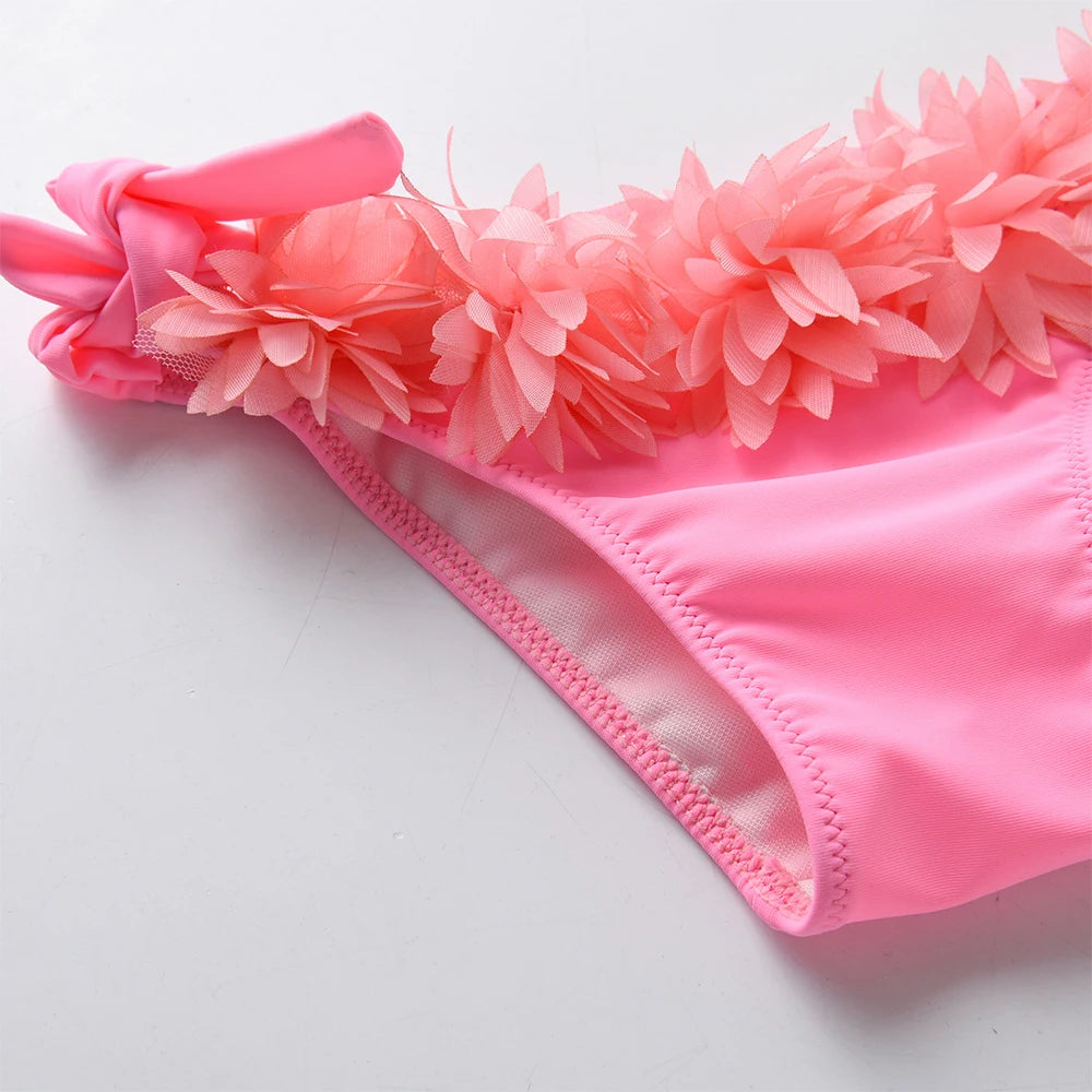 DXTON Girls Bikinis Sets Kids Ruffle Tops Shorts Swimwear Summer Beach Costumes Swimsuit Bathing Suit Toddlers Clothes Set Majesty Me