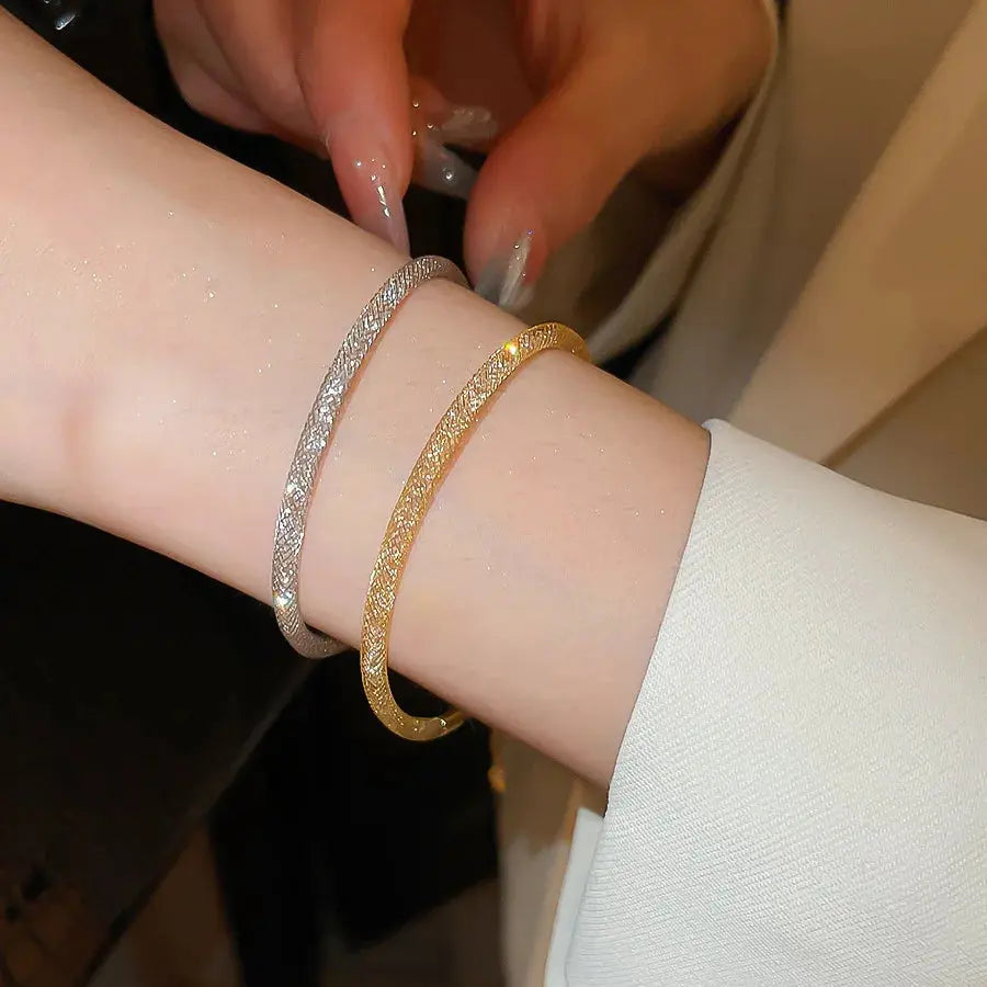 Royal Mesh Gold Bracelet – Sparkling Zircon Crystal Bangle for Men & Women Majesty Me Streetwear™