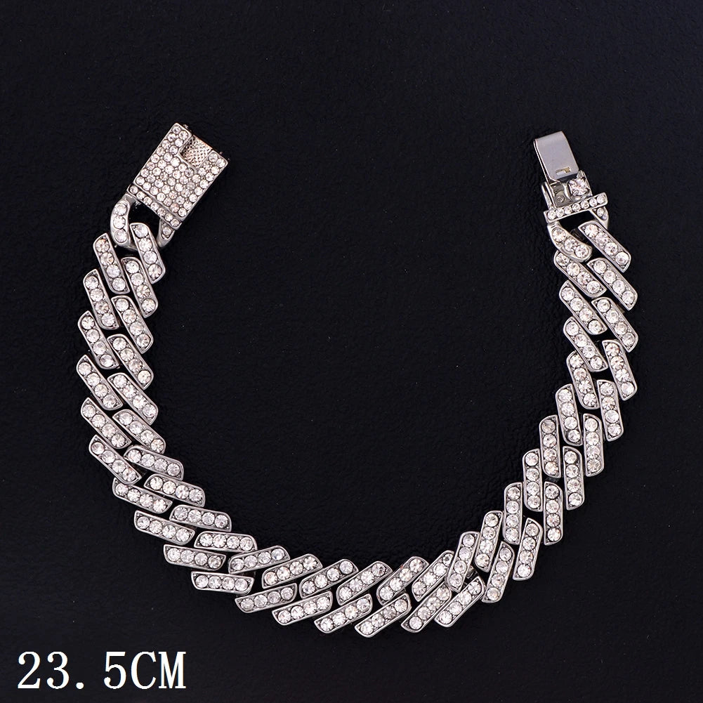 Flatfoosie Hip Hop Iced Out Chunky Cuban Chain Anklets For Women Luxury Rhinestone Link Ankle Bracelet Beach Barefoot Jewelry Majesty Me