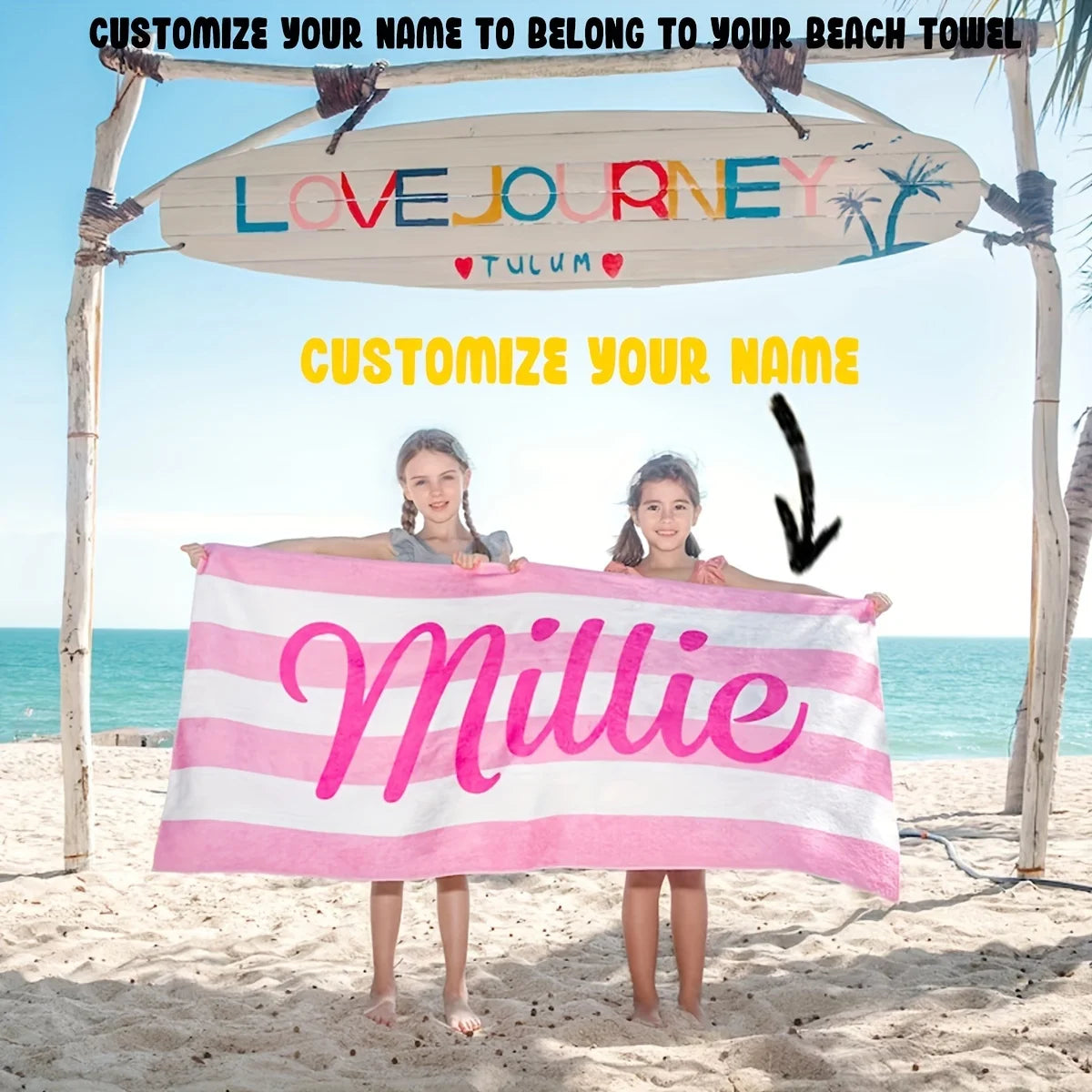 Customized Beach Towel Striped Pattern Personalized Absorbent Bath Towel Quick-drying Swimming Towel For Beach Swimming Outdoor Majesty Me