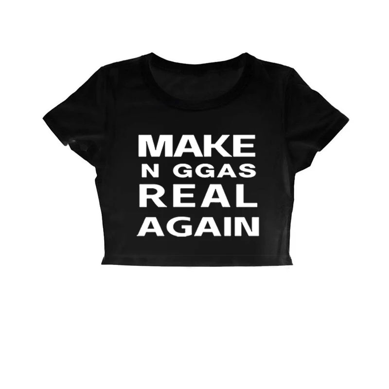 Gothic Hip Hop Sexy Women's Short Sleeve T-Shirt Harajuku Punk Letter Print Casual Crop Top Chic Y2K Retro Emo Girls Streetwear Majesty Me
