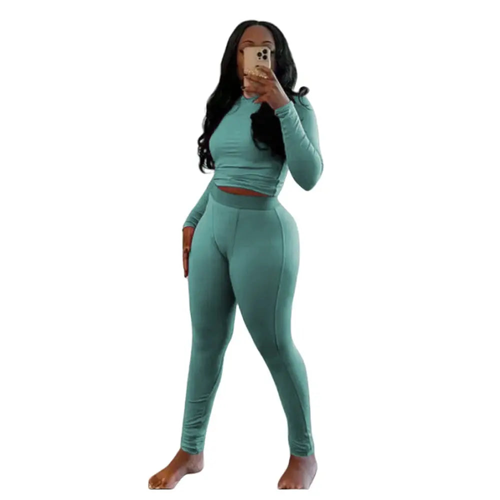 Majesty Me “Royal Comfort” Ribbed Lounge Set – Long Sleeve Crop Top & Matching Pants Majesty Me Streetwear™