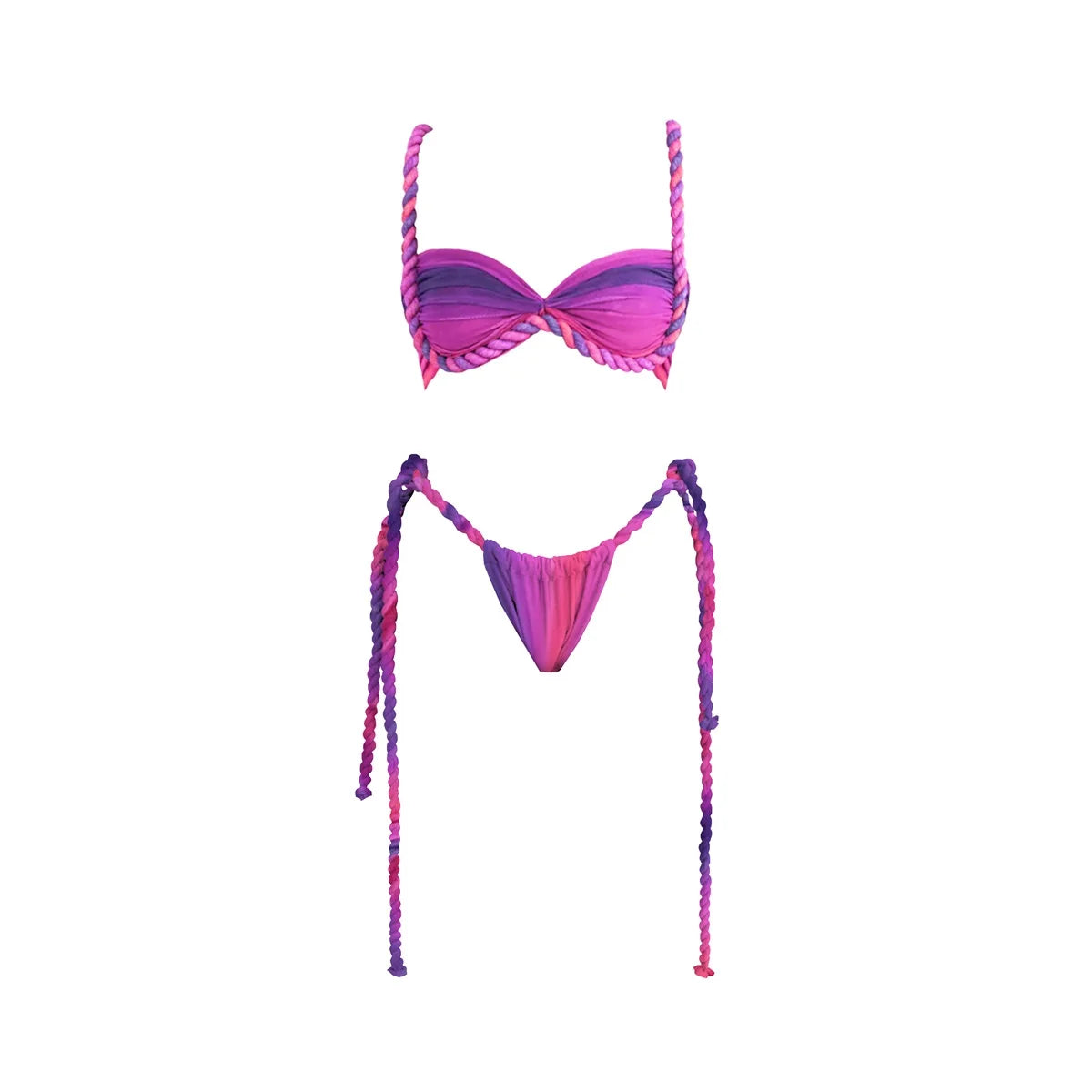 New 3Pcs Crochet Bikini Women Swimsuit Sexy Swimwear Halter Biquini Push Up Swim Suit Strappy Bodysuit Female Bathsuit Beachwear Majesty Me