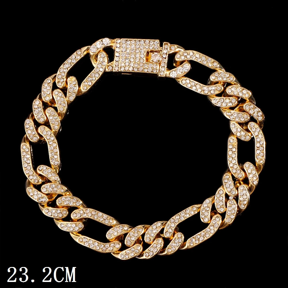 Flatfoosie Hip Hop Iced Out Chunky Cuban Chain Anklets For Women Luxury Rhinestone Link Ankle Bracelet Beach Barefoot Jewelry Majesty Me